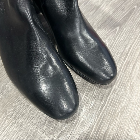 Stuart Weitzman Ernestine Black Leather Block Heel Boot Size 6 - Picture 4 of 5